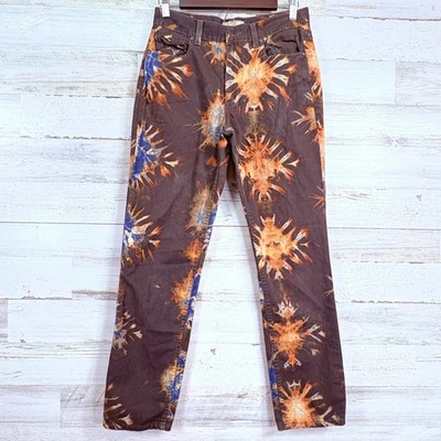 ROMEO GIGLI JEANS Italia Vintage Mujer 28x29 Tie Dye Denim Pantalones Marrón Naranja Foto 1 de 4