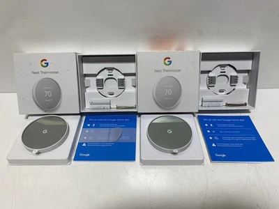 Lot Of (2) Google Nest Smart Thermostat, Snow - GA01334-US- Open Box - Image 1 of 4