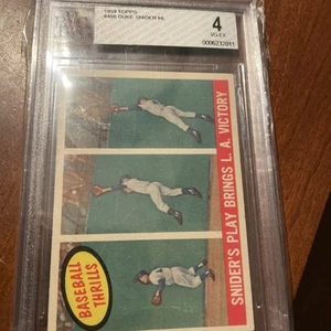 1959 Topps Duke Snider’s Play Brings L.A. Victory #468 BVG  4 Dodgers - Picture 1 of 2