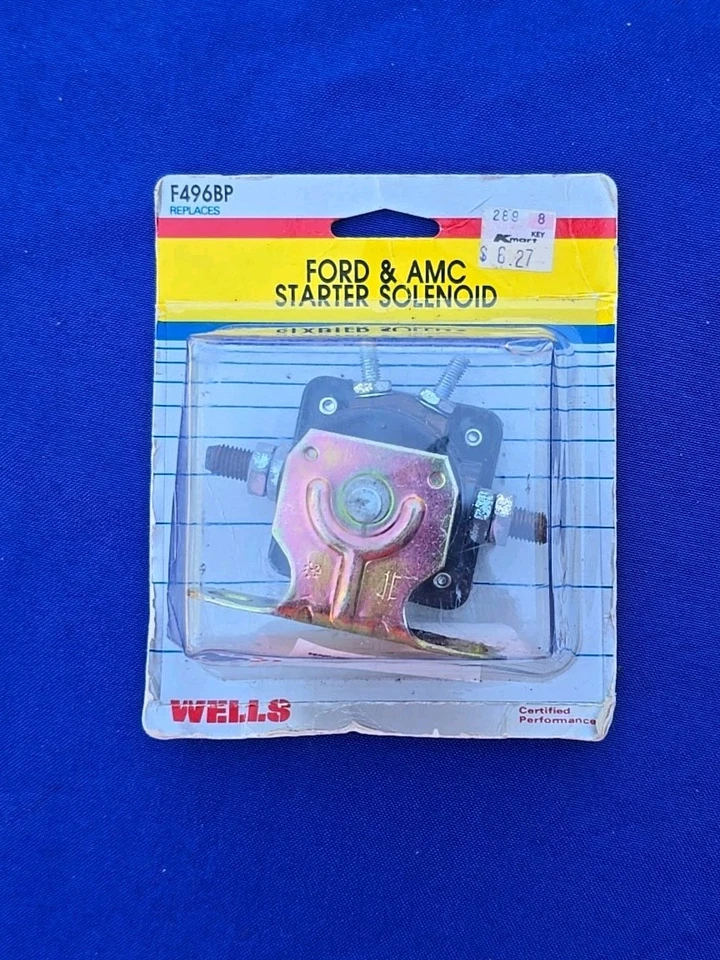 NOS WELLS F496BP 1956-84 FORD 1967-77 AMC JEEP 1972-77 SOLENÓIDE DE PARTIDA - Imagem 1 de 4