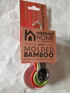 Natürliche Home Brand geformte Bambus Messlöffel (1 EL + 1 TL + 1/2 TL + 1/4 TL) - Bild 1 von 3