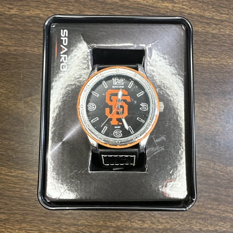 San Francisco Giants Sparo Players Style Men's Sports Watch Black Leather Band Cover