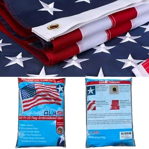 American Flag 3x5ft Embroidered Stars Outdoor Heavy Duty Nylon 100% Made IN USA - Picture 1 of 13