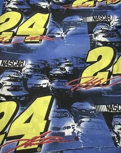 Nascar Jeff Gordon #24 Fabric 38x45” Race car Fabric Blue Background Cotton - Picture 1 of 5
