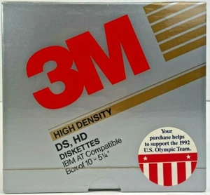 3M High Density DS, HD Diskettes IBM AT Box of 10 5-1/4" (5.25") Disks Sealed - Afbeelding 1 van 4