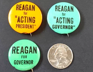3 Governor Ronald Reagan Political pinback button 3 pc lot Republican - Picture 1 of 2