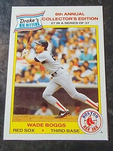 1986 Drake's Hand Cut Baseball #27 Wade Boggs *BUY 2 GET 1 FREE