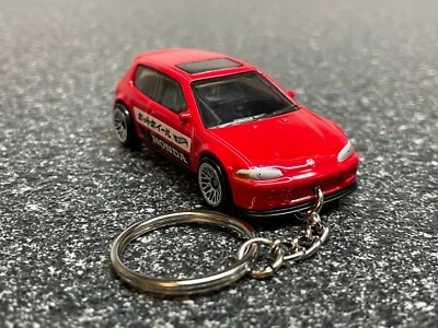 1992 Honda Civic EG Chaveiro Personalizado Vermelho Hot Wheels Matchbox EG - Imagem 1 de 4