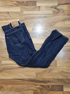 Levi's 505 Regular Fit Jeans Men's 40x32 Dark Wash Straight Leg Denim USA - Picture 1 of 11