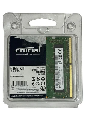 Kit de memoria RAM Crucial 64 GB (2x 32 GB) DDR4-3200 CT2K32G4SFD832A Foto 1 de 3