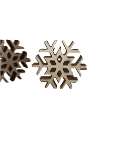 Letrero de bloque de madera recortado de copo de nieve decoración de mesa granja nivel bandeja Navidad lote 2 - Imagen 1 de 3