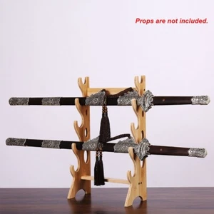 Yellow Bamboo Samurai Sword Holder Stand Katana Tanto Tai Chi Sword Rack 5 Tier - Bild 1 von 2