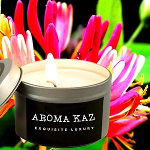 Japanese Honeysuckle Scented Tin Candles Hand Poured Vegan Friendly Eco Soy Wax - Picture 1 of 10