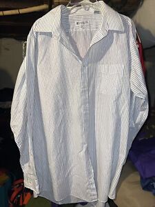 LANVIN Paris White Button Down Long Sleeve Dress Shirt Size 18 35/36 Tall Man