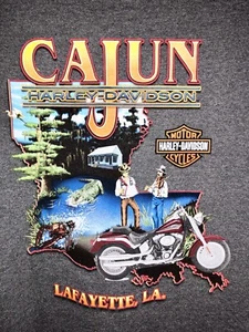 Harley Davidson Cajun Lafayette Louisiana XL Shirt 2013 Alligator Gray NEW - Picture 1 of 5