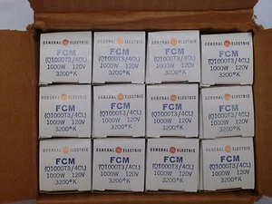 12 - FCM GE 1000w 120v Box of 12 - NEW  R7 Base T3 Shape General Electric - Picture 1 of 3