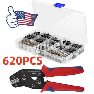 620pcs 2.54mm Dupont M/F Wire Cable Jumper Header Connector Kit Crimp Pliers US - Picture 1 of 13