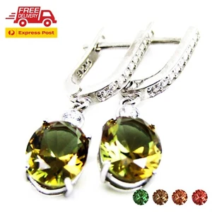 Color Changing Turkish Diaspore Sultanit Fancy 925 Sterling Silver Earrings - Picture 1 of 5