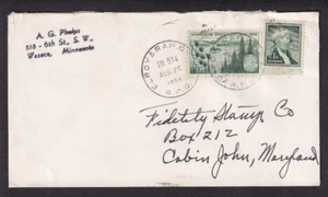1958 cover A G Phelps Waseca Minnesota Elroy RPO cancel to Fidelity Stamp Co MD - Picture 1 of 1