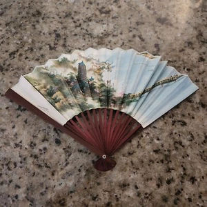 Handfächer Deko Papier & Akordianholz Volksrepublik China - Bild 1 von 5