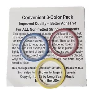 Fingering Tape for All Non-Fretted String Instruments 3 Colors - MIG001 - Picture 1 of 3