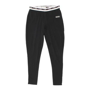 Diesel Mujer Negro Cinta Logo Leggings | Fitness Ropa Deportiva Pantalones de Pista De Colección - Imagen 1 de 3