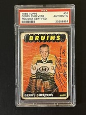 1965 Topps Gerry Cheevers #31 Signed Rookie Card PSA/DNA RC HOF Autograph
