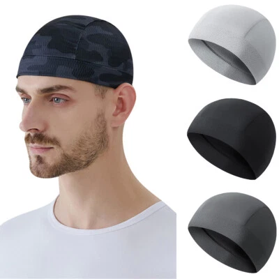 Men Cooling Skull Cap Helmet Liner Summer Quick Drying Cycling Sports Beanie Hat - Image 1 of 4