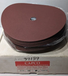 CAPCO 30 Psc 9" x 7/8" Aluminum Oxide Resin Fiber Sanding Grinding Disc 100 Grit - Picture 1 of 4