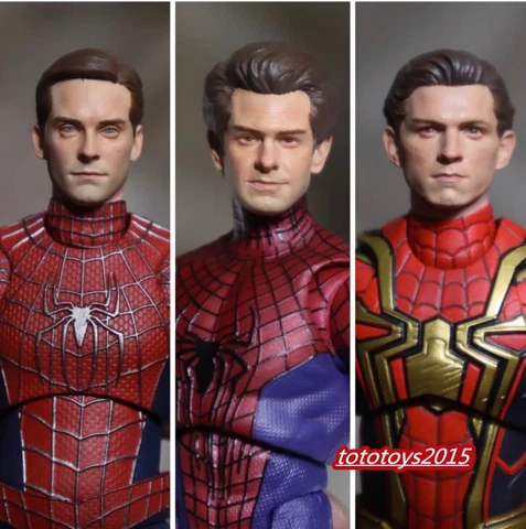 1:12 Spiderman Tobey Maguire Andrew Garfield Tom Holland 3pcs Head Sculpt Figure Cover