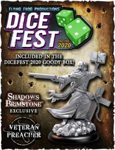 Shadows of Brimstone Veteran Preacher Hero Dice Fest 2020 Promo Miniature - Picture 1 of 2