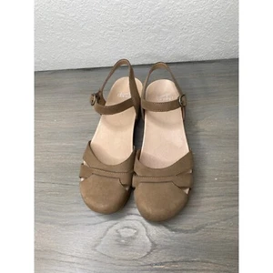 Sandalias Dansko Betsey Zueco Taupe Cuero Fresado Nubuck Correa al Tobillo Talla UE 38/EE. UU. 8 - Imagen 1 de 9