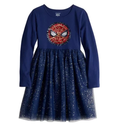 Vestido Jumping Beans Niñas Talla 6 Marvel Spider-Man Manga Larga Adornado Tutú Foto 1 de 2