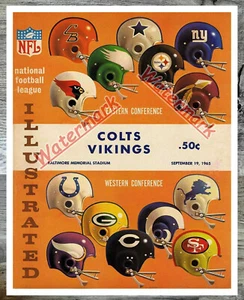 Program 1965 Baltimore Colts Minnesota Vikings NFL Helmets 16 X 20 Photo - Picture 1 of 1