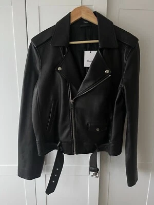 Theory Black Leather Jacket L/UK12 New with Tag - Image 1 of 4