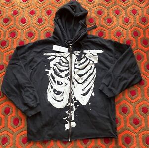 UO Urban Outfitters Skeleton Zip-Up Sweatshirt Hoodie size Small