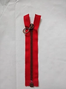 Riri Red Open End  Zippers 7" Long - Picture 1 of 6