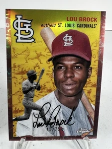 2023 Topps cromo platino aniversario oro rosa refractor Lou Brock/75 - Imagen 1 de 2