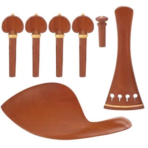 Violin Parts With Chin Rest End Pin Tailpiece Wood Tuning Pegs 4/4 Fittings HR6 - Picture 1 of 17