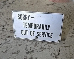 Vintage 1950s Bell System Out Of Service Sign For Pay Phone 5" X 3" - Picture 1 of 6