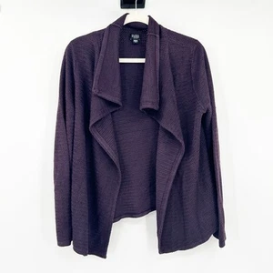 Eileen Fisher Damen Lagenlook 100 % Seide vorne offen Strick drapiert Cardigan Pullover PM - Bild 1 von 5