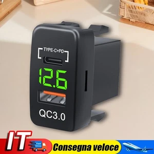 12-24V Car Socket Charger Dual USB Ports QC3.0 Type C PD Power Adapter (Green) I - Foto 1 di 9