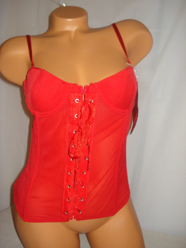 Lencería Penthouse de Coquette Rojo Bustier Sexy Corsé Deshuesado con Cremallera Sexy Foto 1 de 4