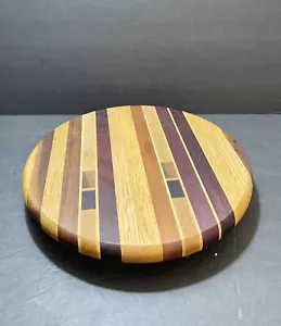 🌾Lazy Susan Wood Turntable Condiment Serving Tray Hand Made In USA 11.5” - Picture 1 of 2