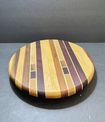 🌾Lazy Susan Wood Turntable Condiment Serving Tray Hand Made In USA 11.5” - Image 1 of 2