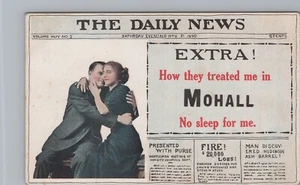 c1910 Postcard; News Headline, EXTRA! How Treated in Mohall, ND; No Sleep 7756d3 - Picture 1 of 8