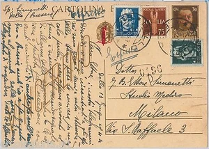 ITALIA RSI - STORIA POSTALE : INTERO POSTALE C104 Espresso Manuscritto 1944 - Picture 1 of 1
