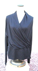 MICHAEL KORS Imitación Abrigo Negro Top Cuello en V, Mangas Largas MUY SUAVE Talla L - Nuevo sin Etiquetas - Imagen 1 de 7