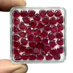 Lote al por mayor de 10 piedras preciosas sueltas rojas ricas corte pera 5x5 mm rubí natural - Imagen 1 de 12