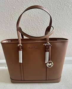 Michael Michael Kors Large Jet Set Travel Luggage Schultertasche Braun Neu mit Etikett - Bild 1 von 18
